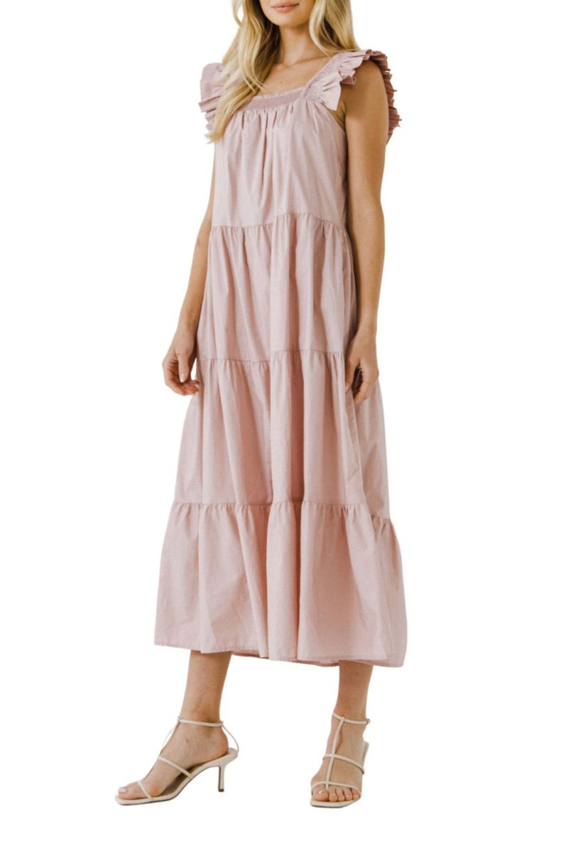 Ruffle Detail Midi Dress