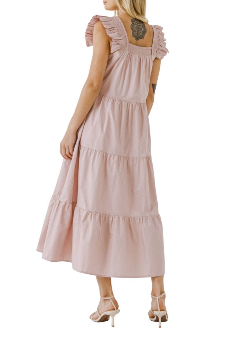 Ruffle Detail Midi Dress