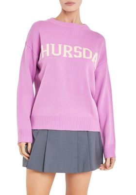 ENGLISH FACTORY Women's Week Motif Sweater, Medium
