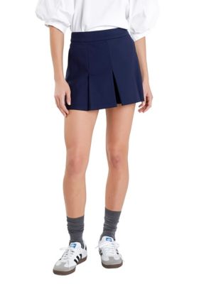 ENGLISH FACTORY Women's Mini Skort, Navy Blue, Small