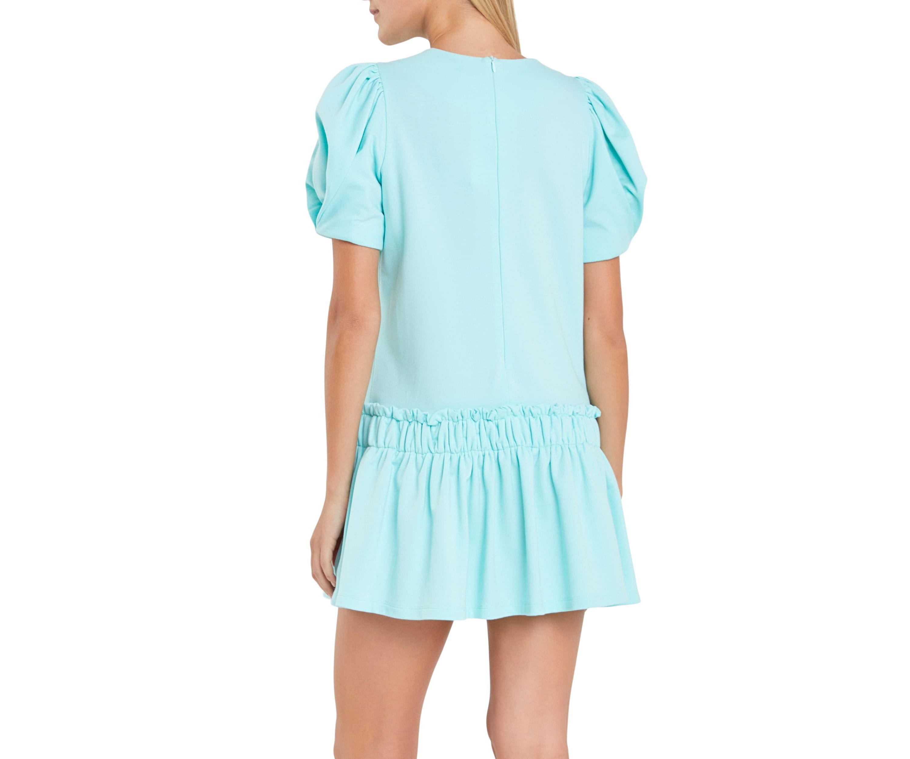 Puff Sleeve Mini Dress