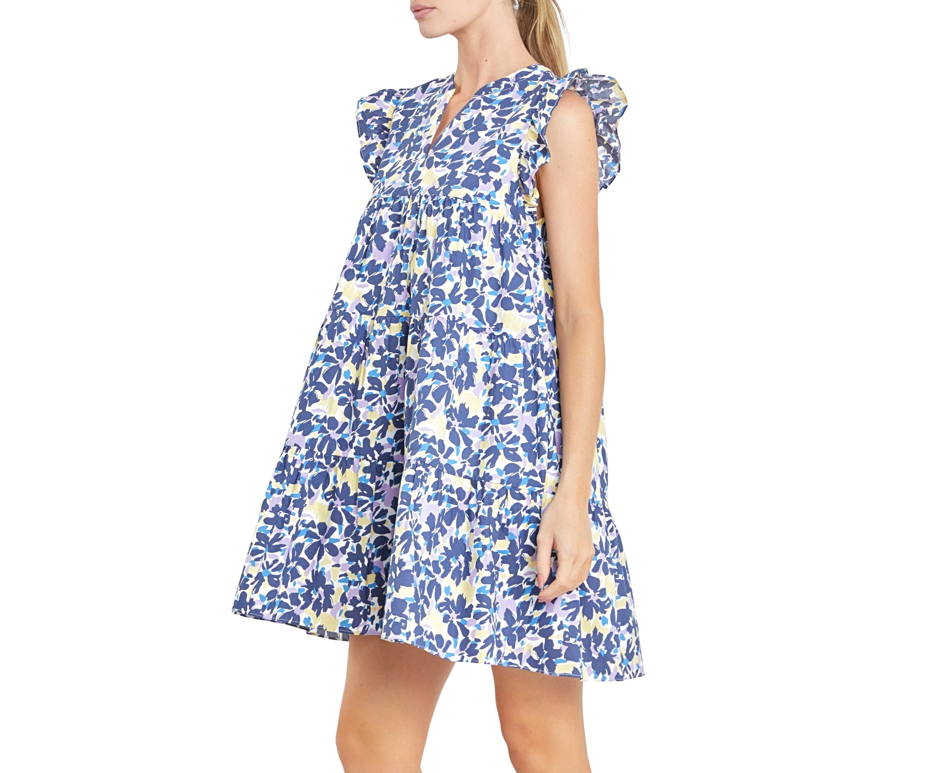 Floral Printed Babydoll Mini Dress