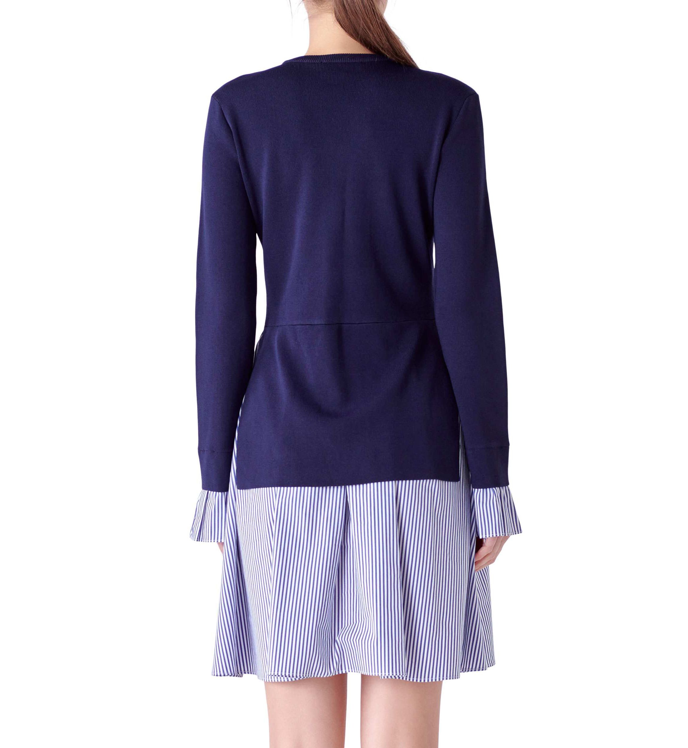 Poplin Combo Knit Dress