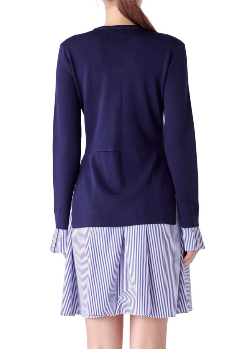 Poplin Combo Knit Dress