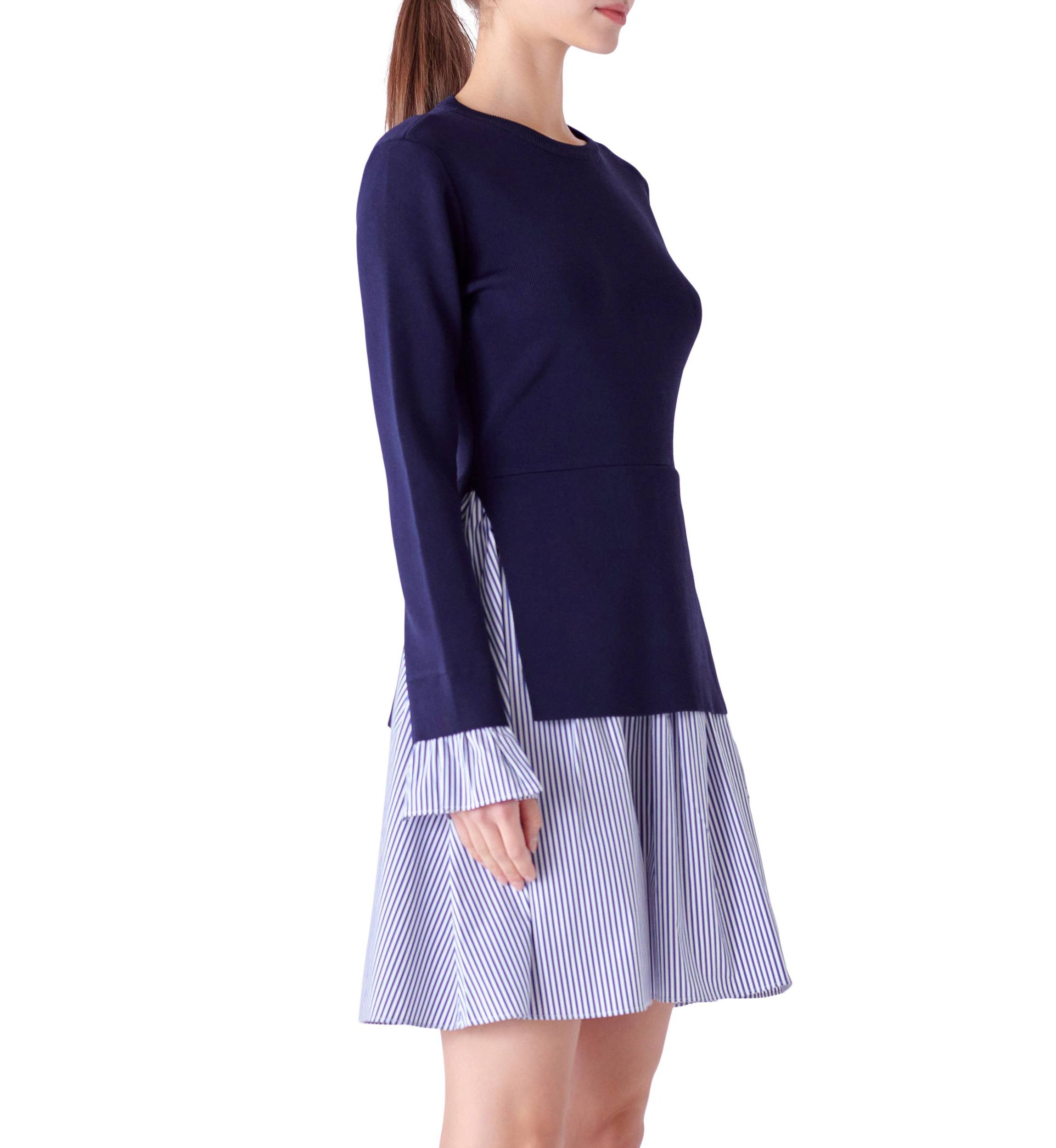 Poplin Combo Knit Dress