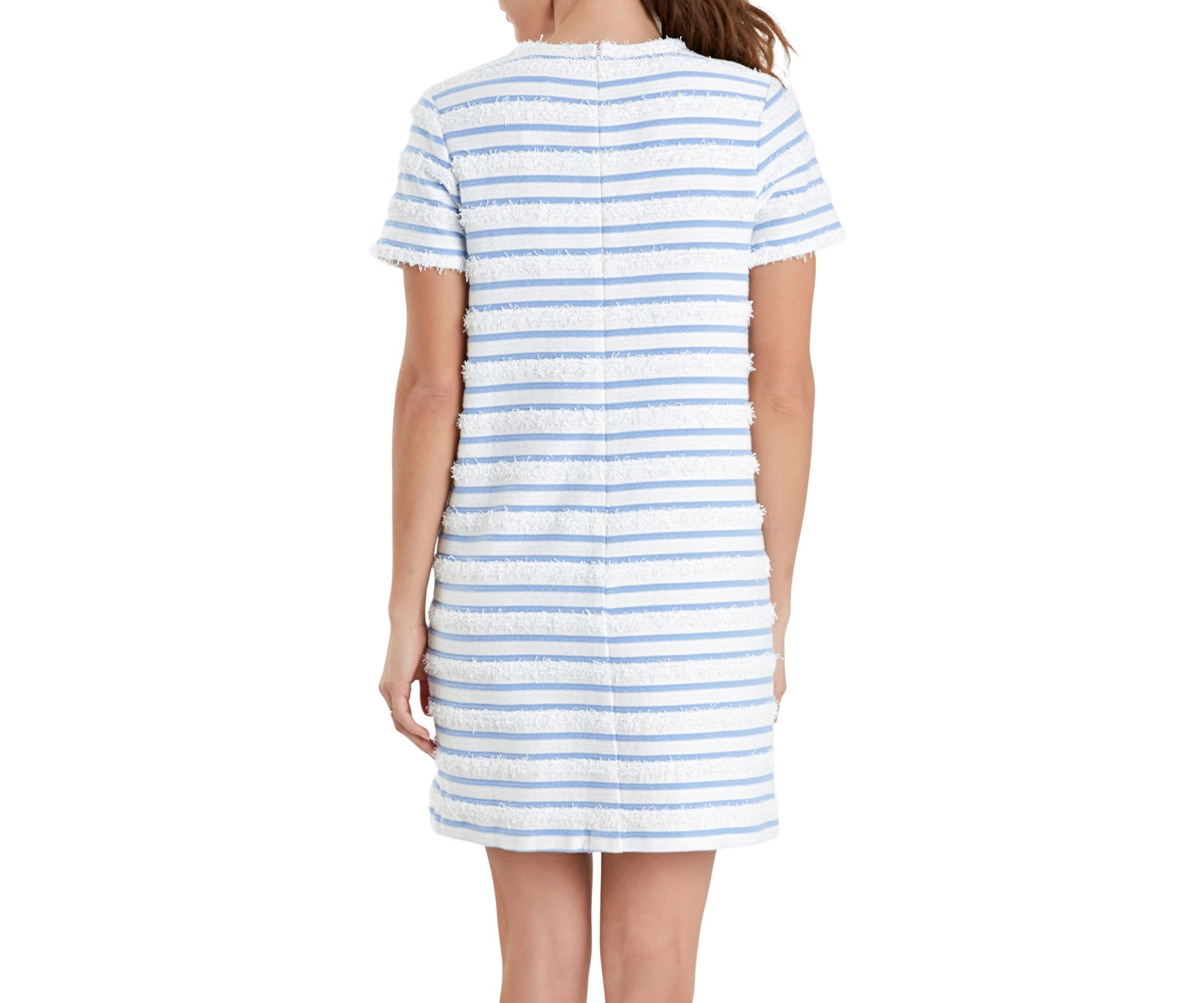 Fringed Striped Polo Mini Dress