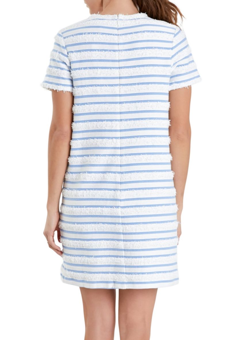 Fringed Striped Polo Mini Dress