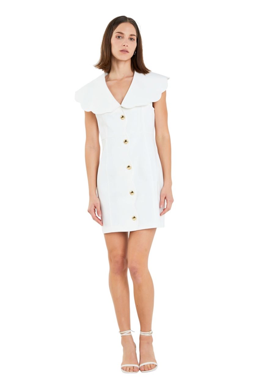 Scalloped Structured Dress