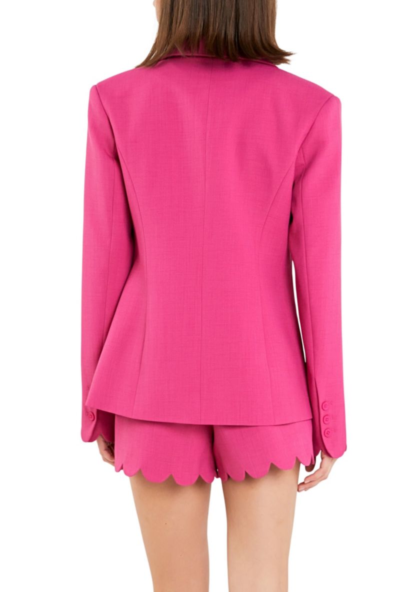 Scallop Detailed Single Button Jacket