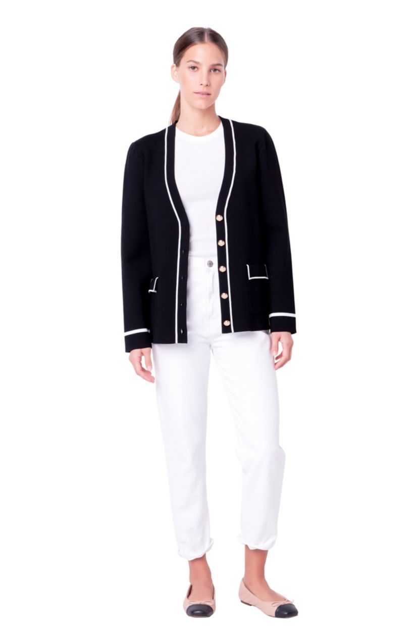 Knit Contrast Cardigan
