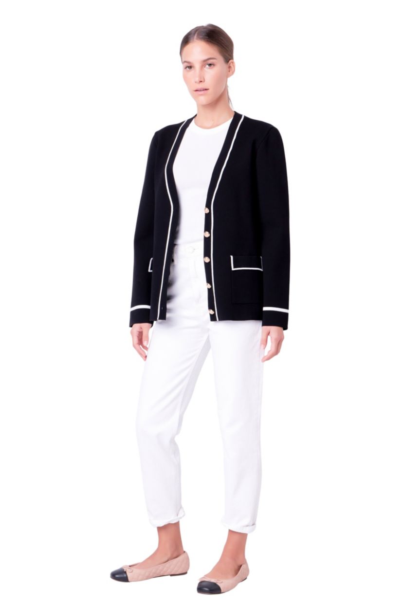 Knit Contrast Cardigan