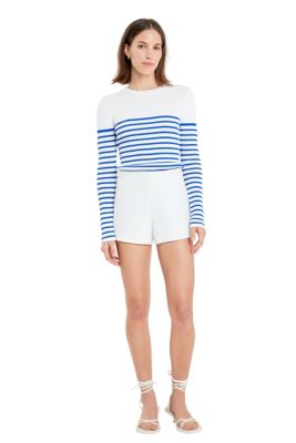 ENGLISH FACTORY Women's Stripe Long Sleeve Knit Top, Large