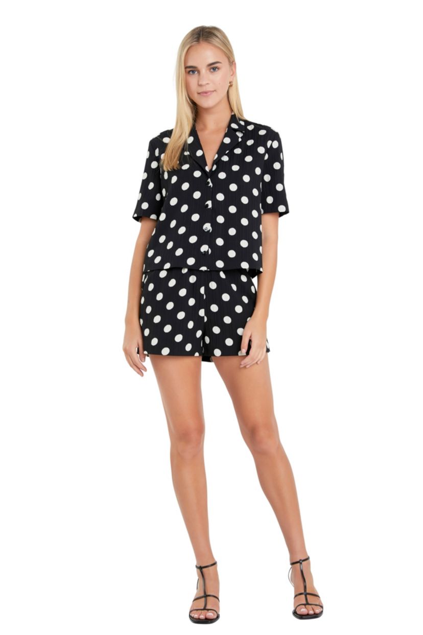 Textured Dots Short Sleeves Shirts