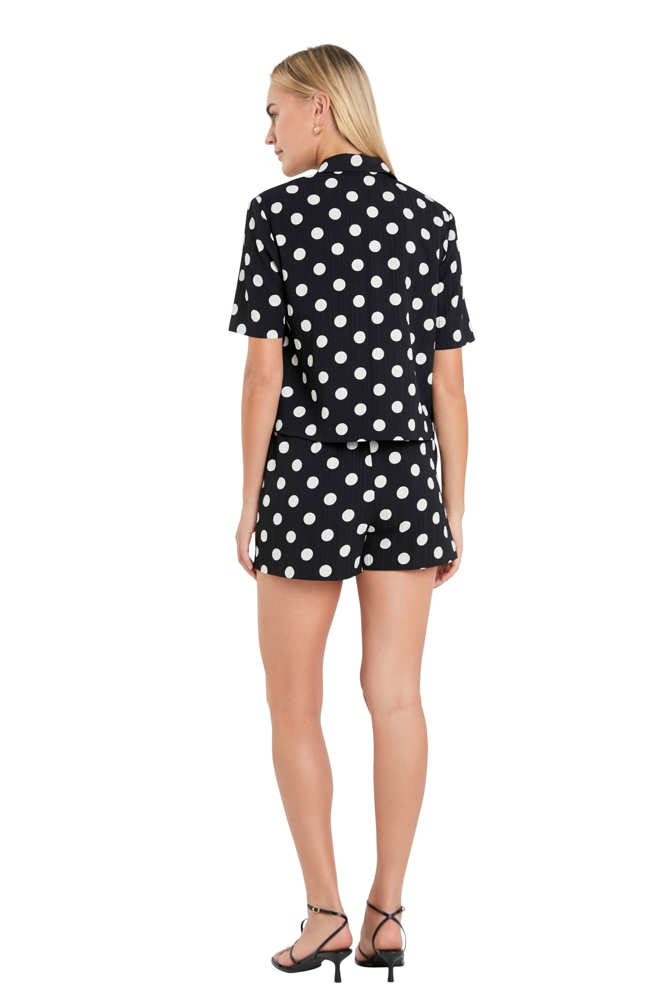 Textured Dots Short Sleeves Shirts