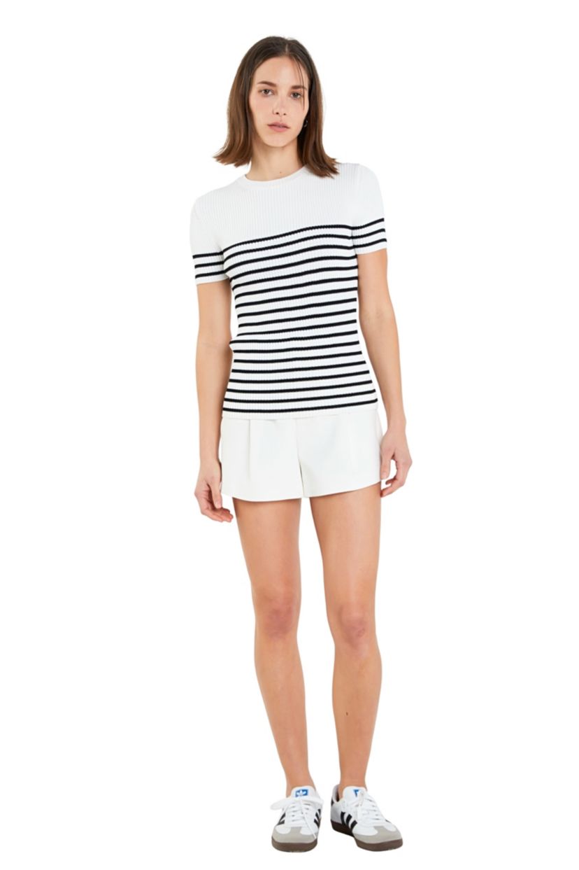 Stripe Fitted Knit Top