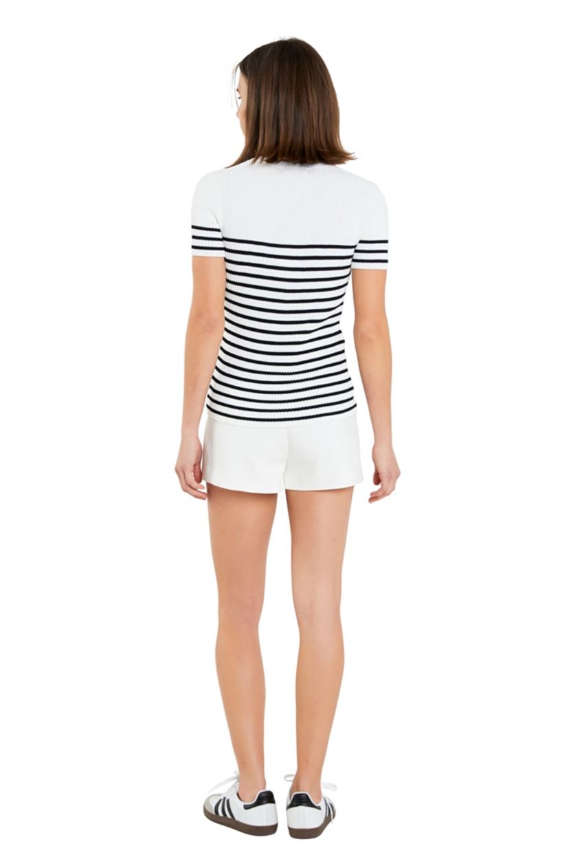 Stripe Fitted Knit Top
