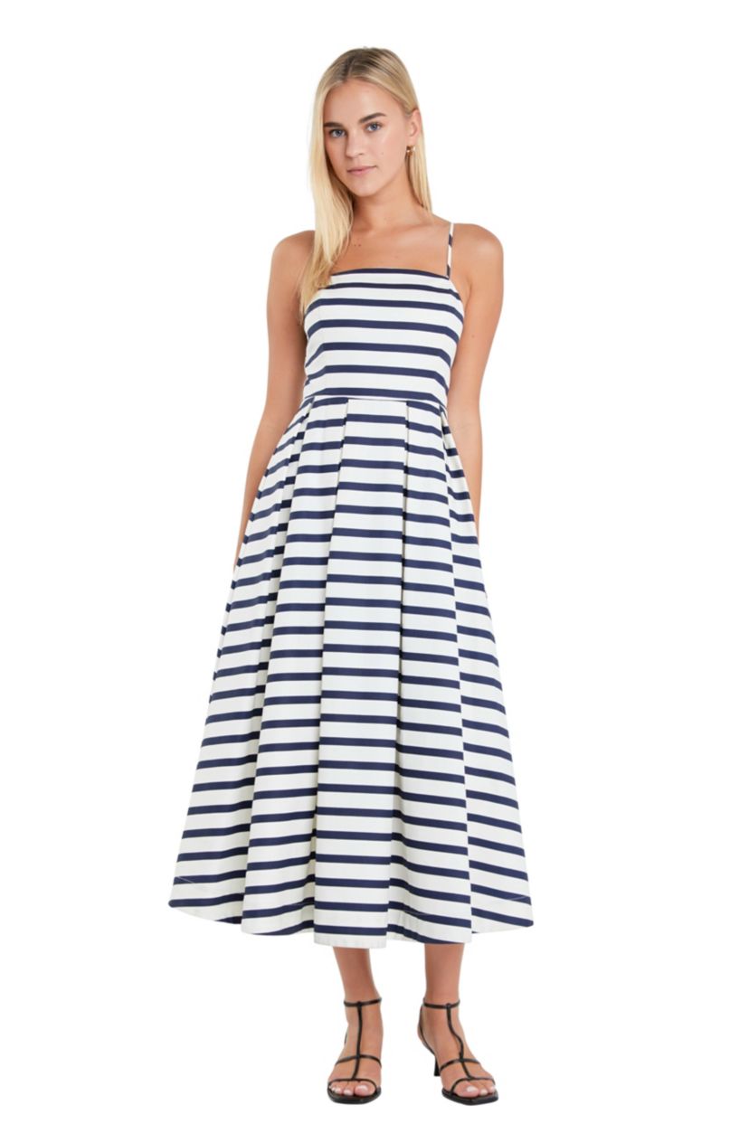 english factory striped midi dress English Factory