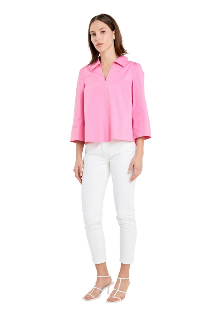 A-Line Kaftan Collar Top