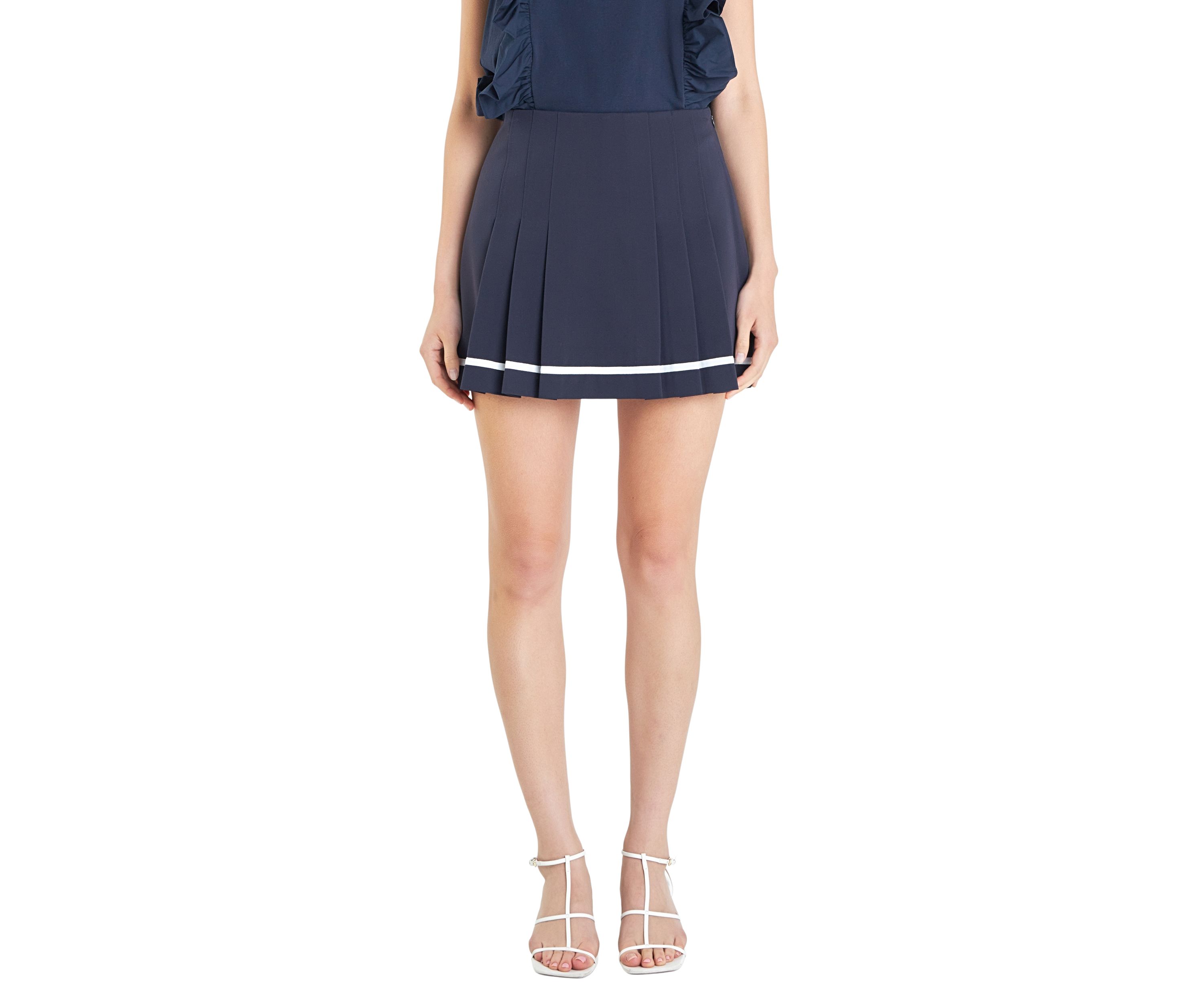 Pleated Mid Rise Skorts