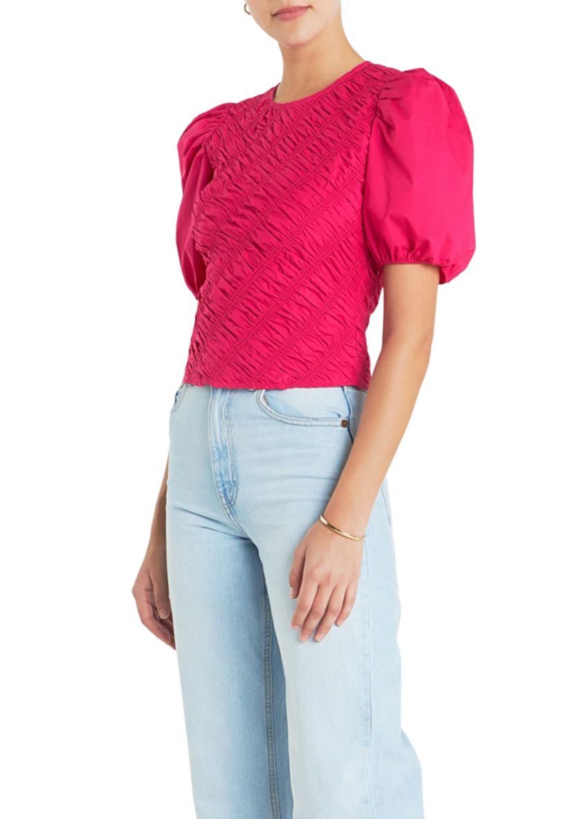 Asymmetrical Smocked Top