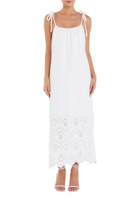 ENGLISH FACTORY Women's Linen Sleeveless Dress