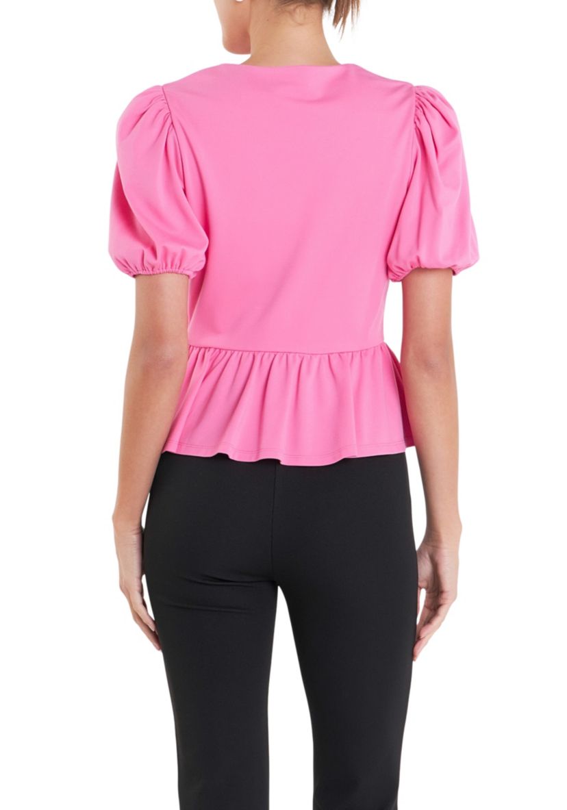 Puff Sleeve Knit Top