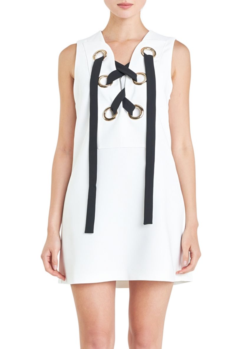Eyelet Mini Dress