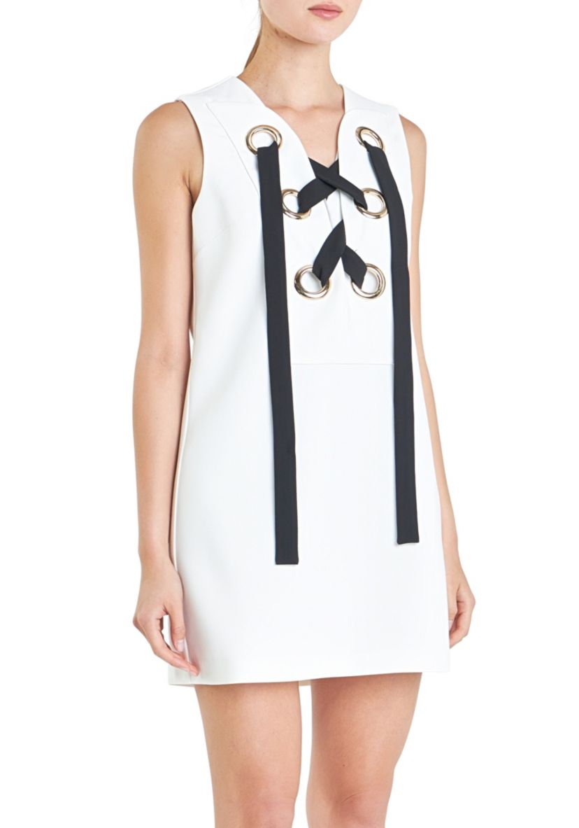 Eyelet Mini Dress