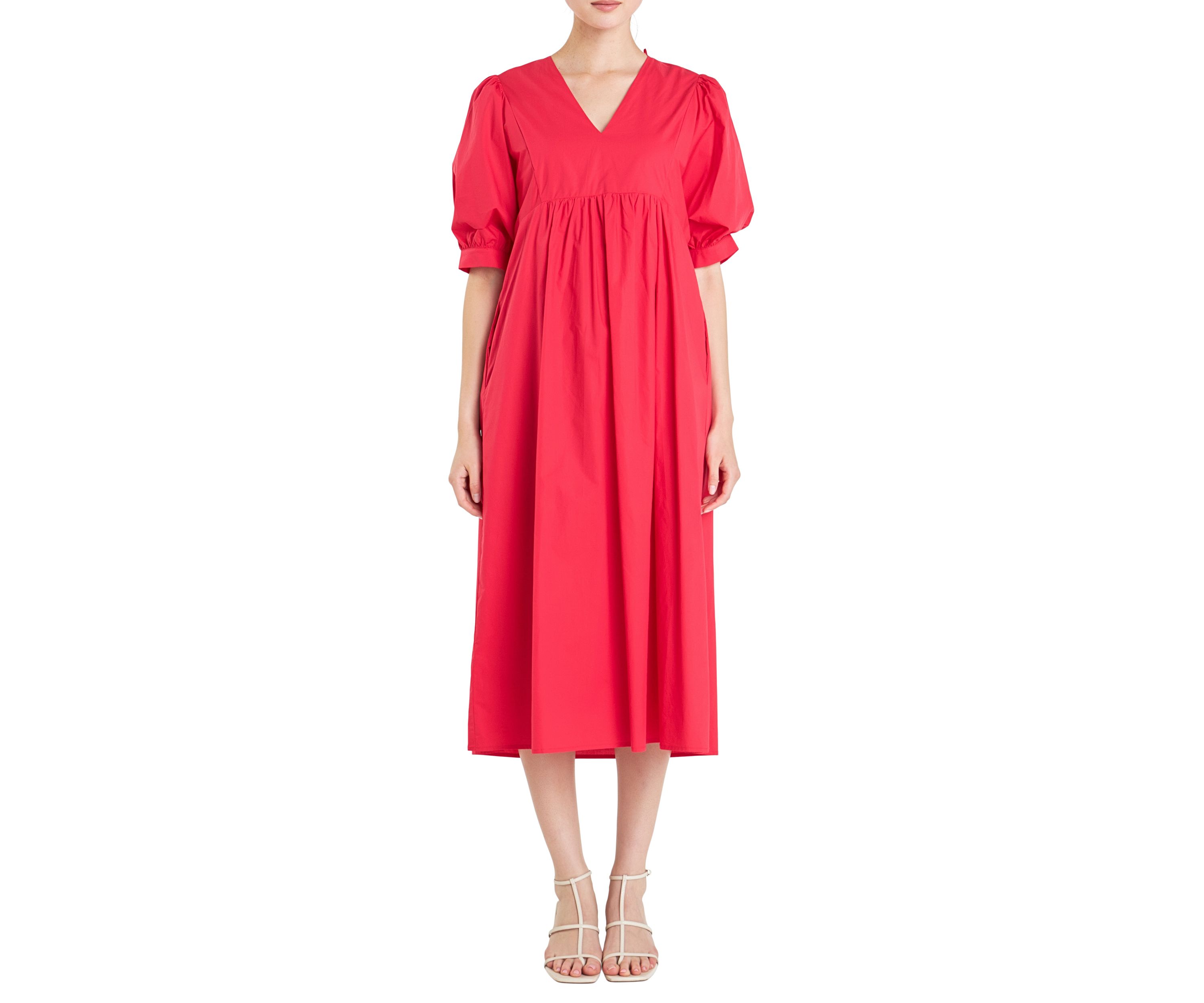 Back Bow Detail Midi Dress