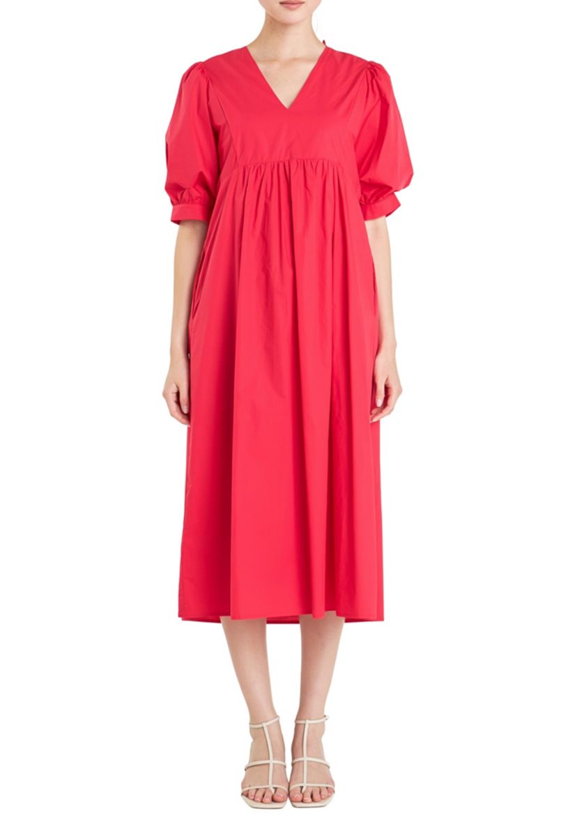 Back Bow Detail Midi Dress