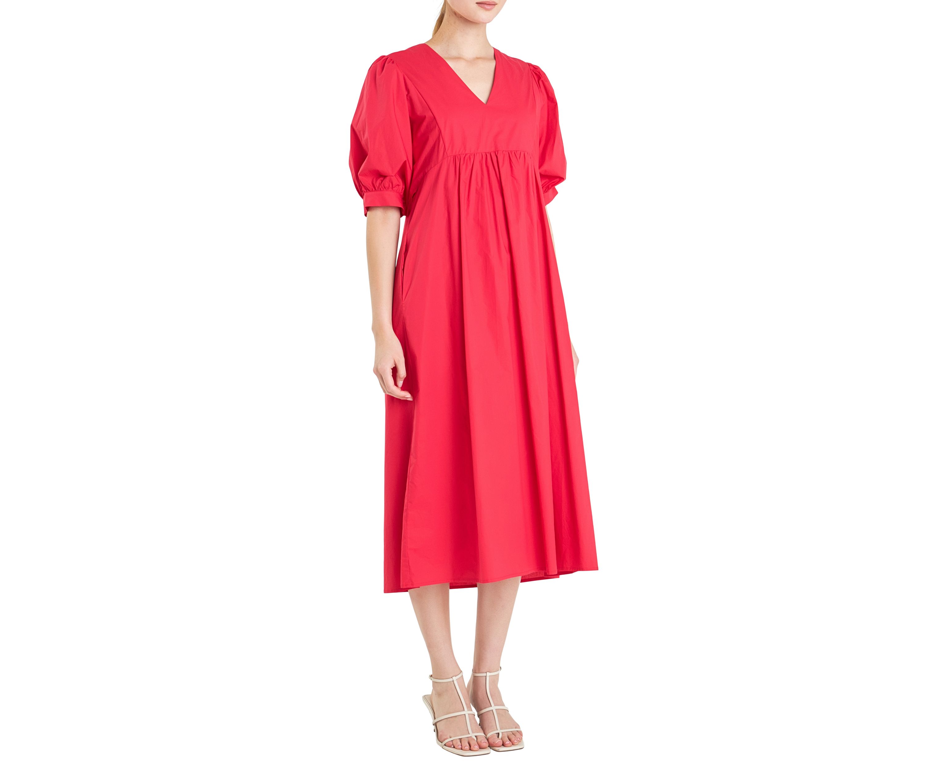 Back Bow Detail Midi Dress