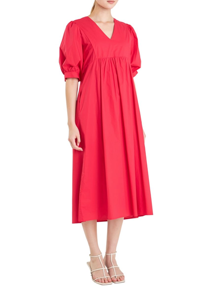 Back Bow Detail Midi Dress
