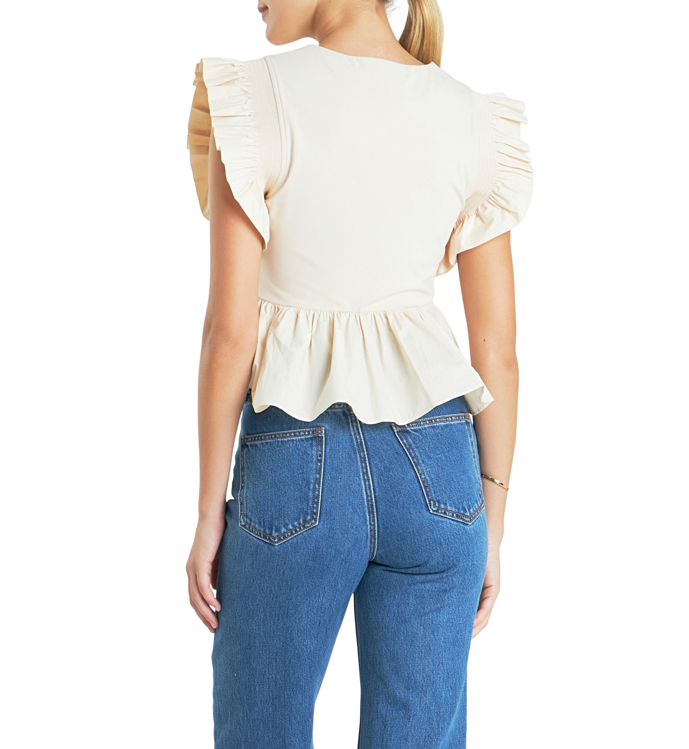 Square Neckline Ruffled Top
