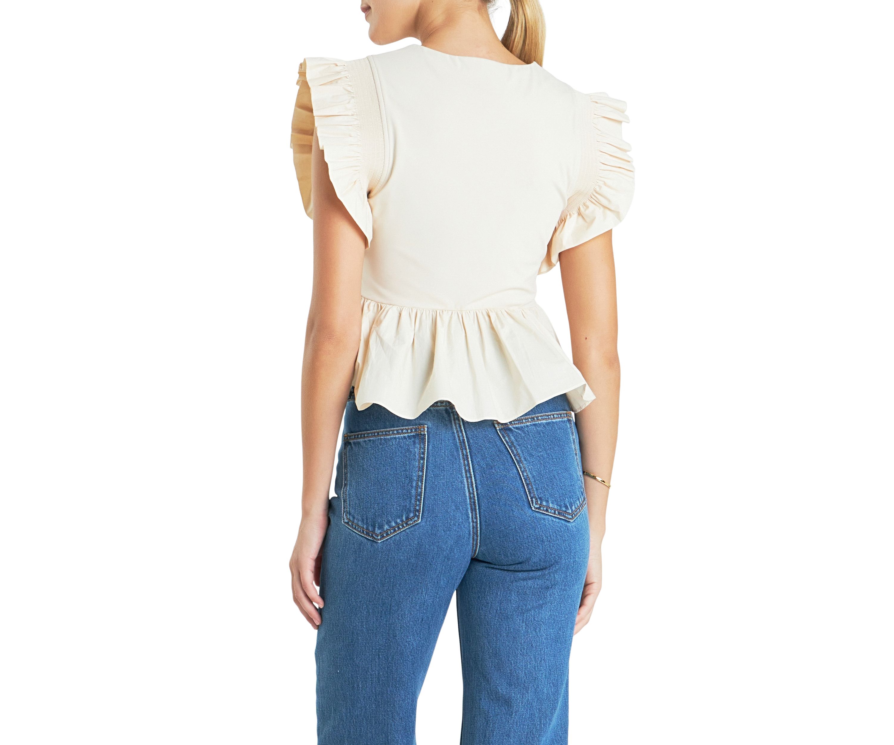 Square Neckline Ruffled Top