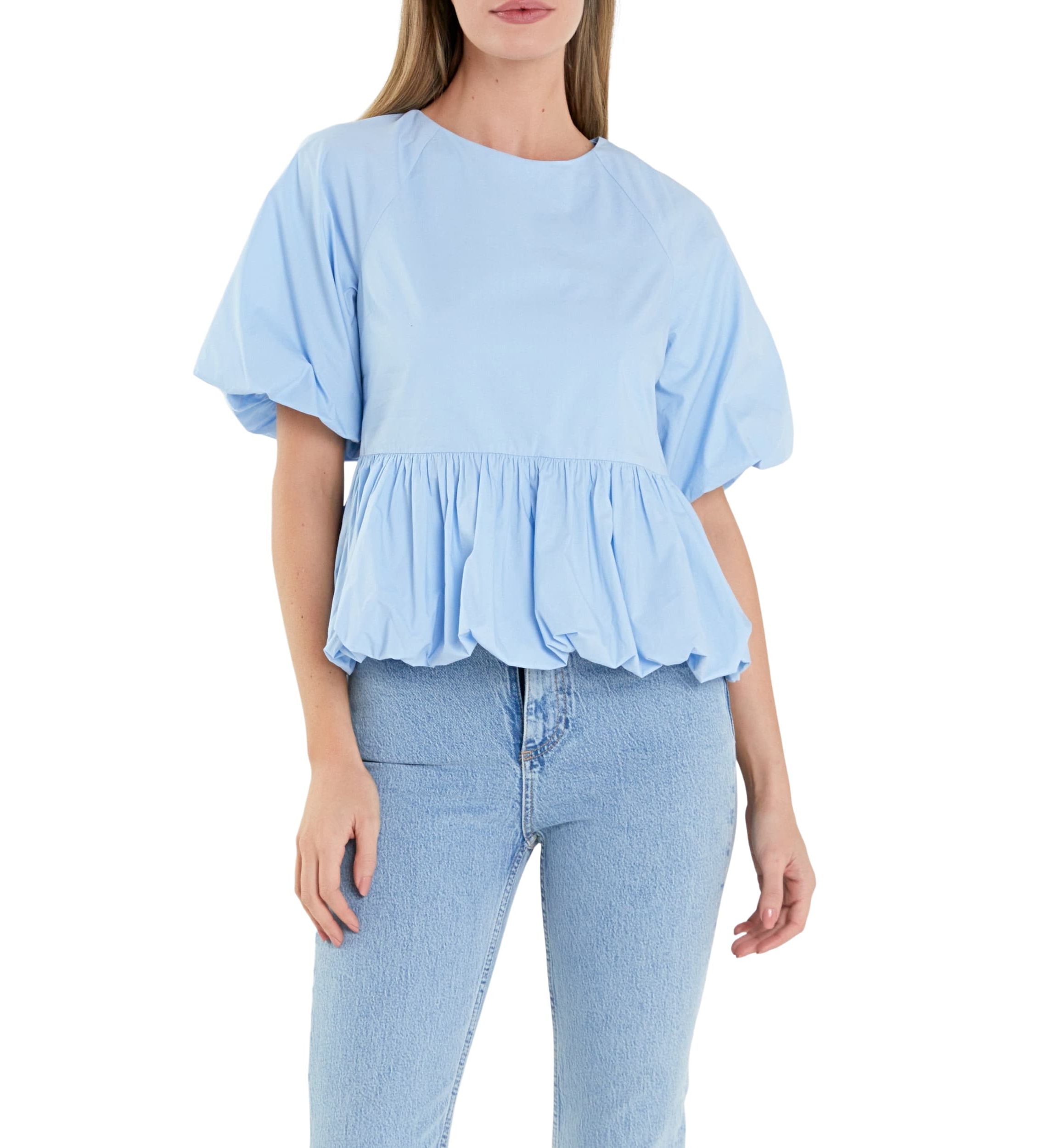 Balloon Poplin Top