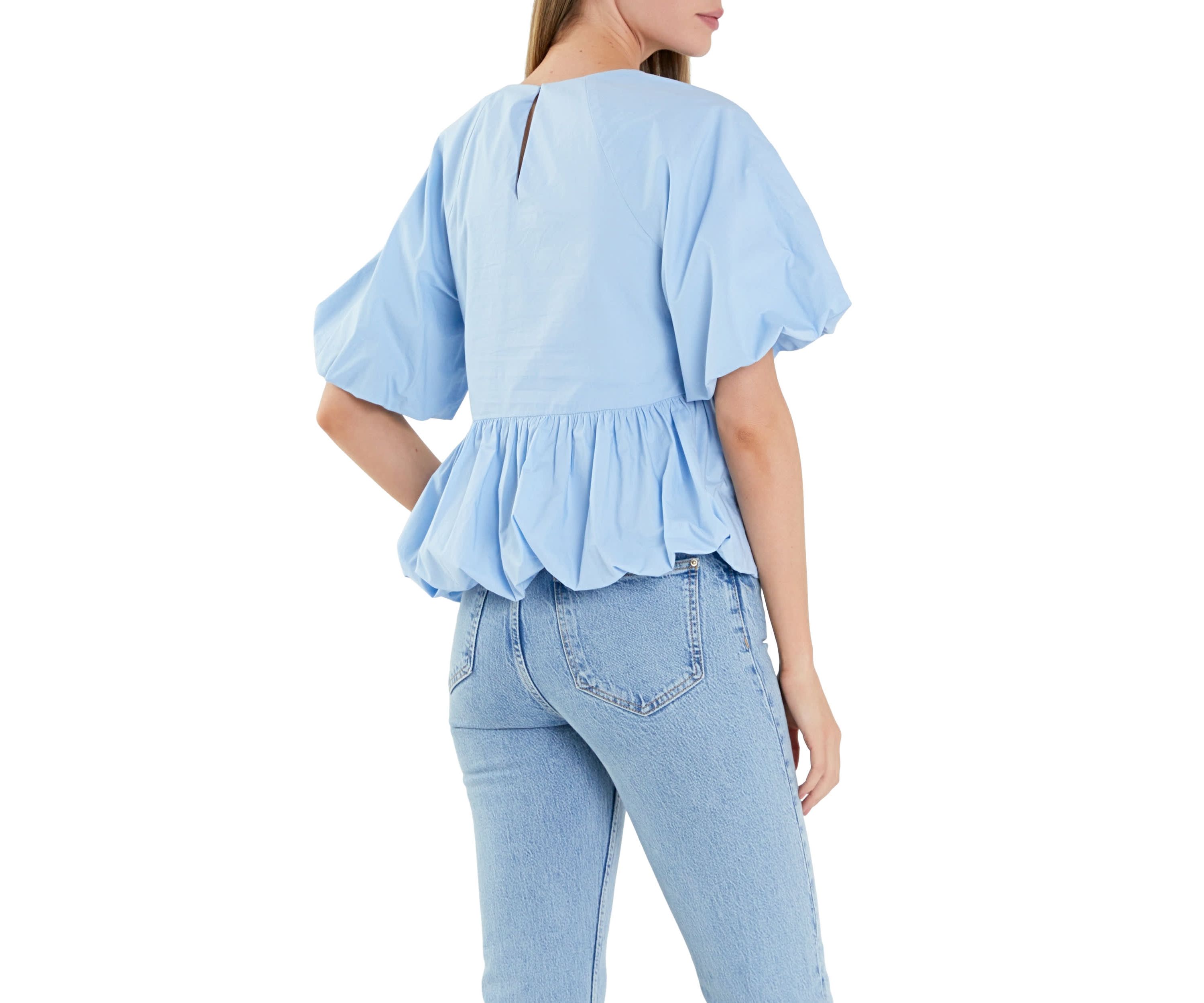 Balloon Poplin Top