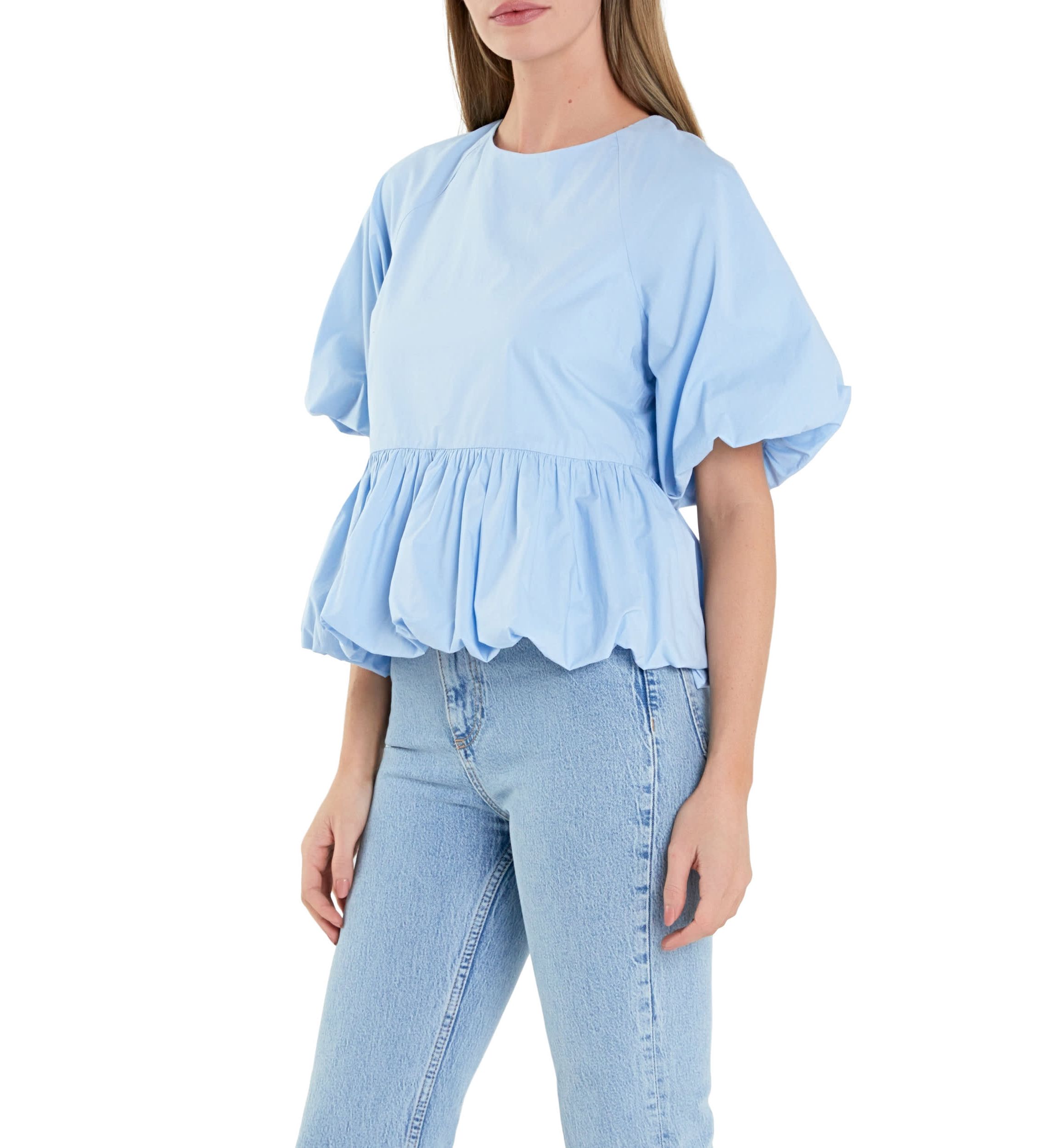 Balloon Poplin Top