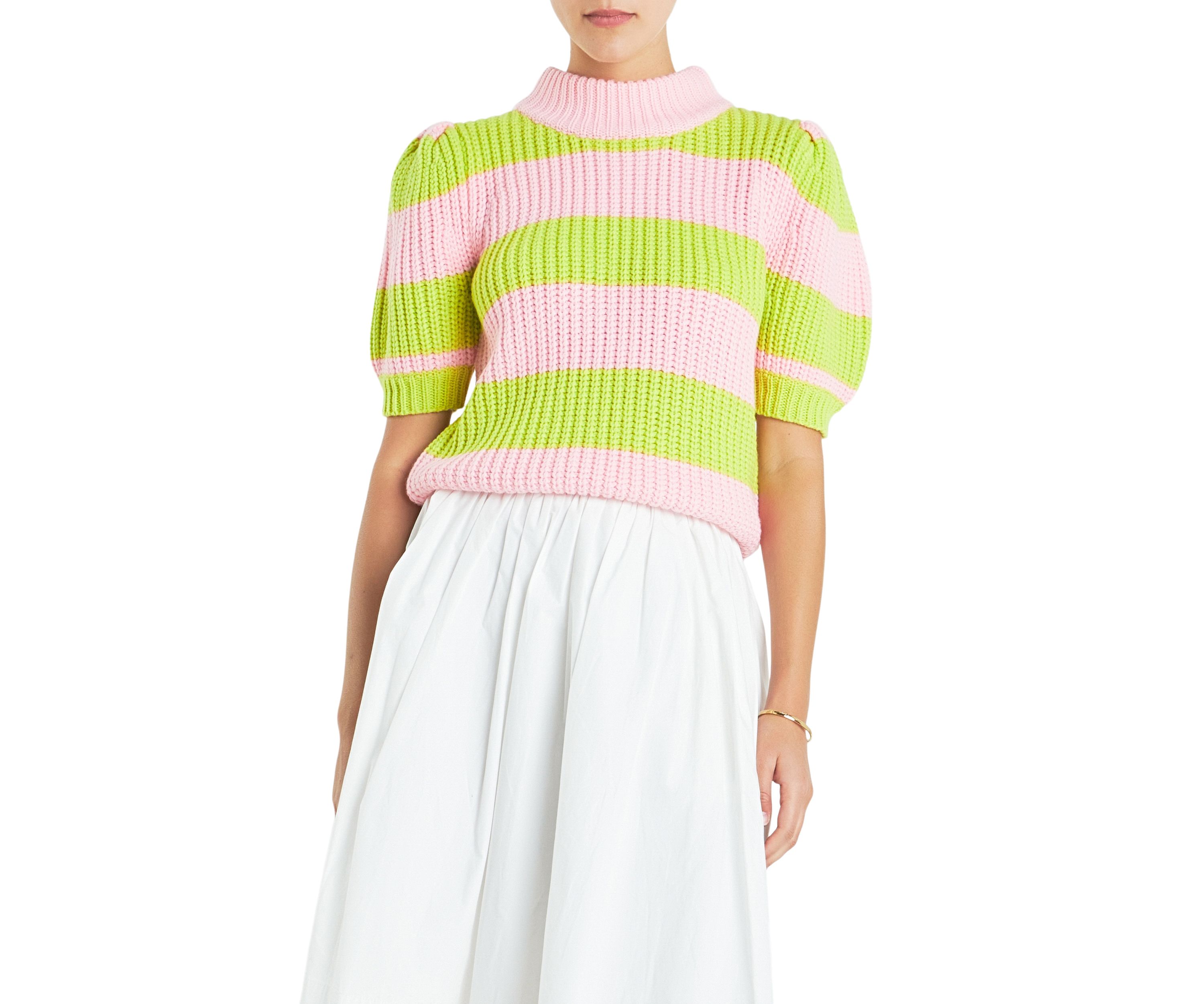 Stripe Mockneck Sweater
