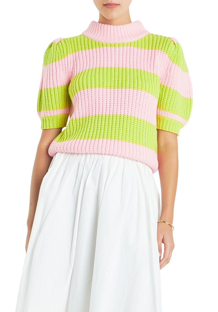 Stripe Mockneck Sweater