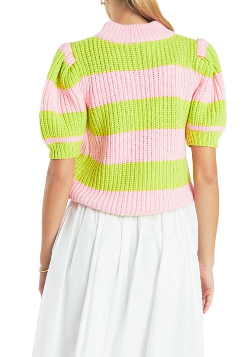 Stripe Mockneck Sweater