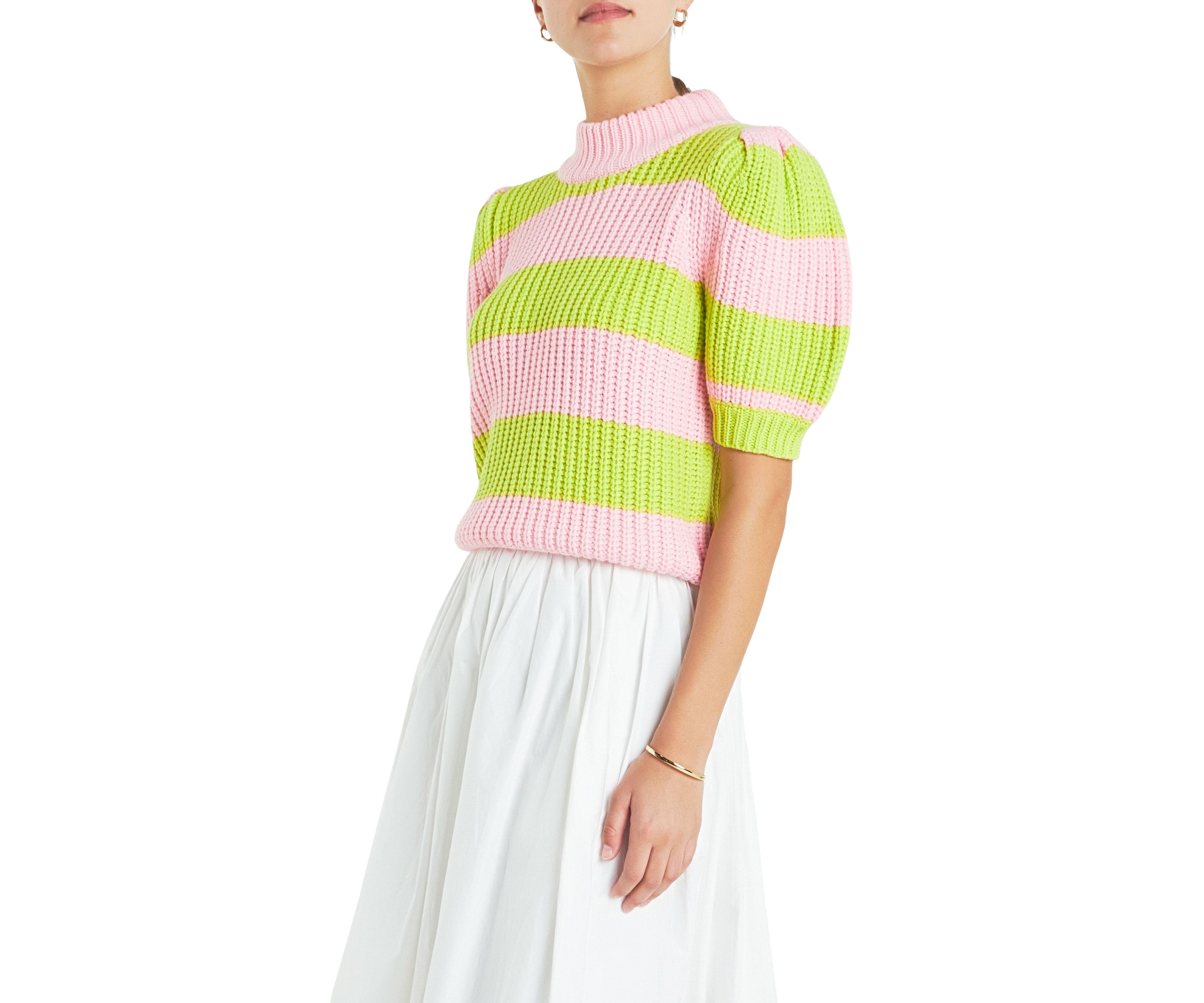 Stripe Mockneck Sweater
