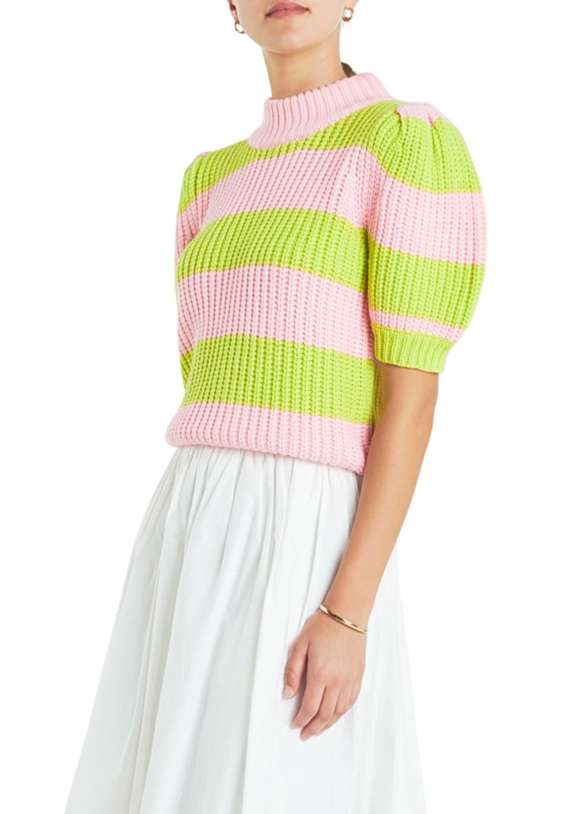 Stripe Mockneck Sweater