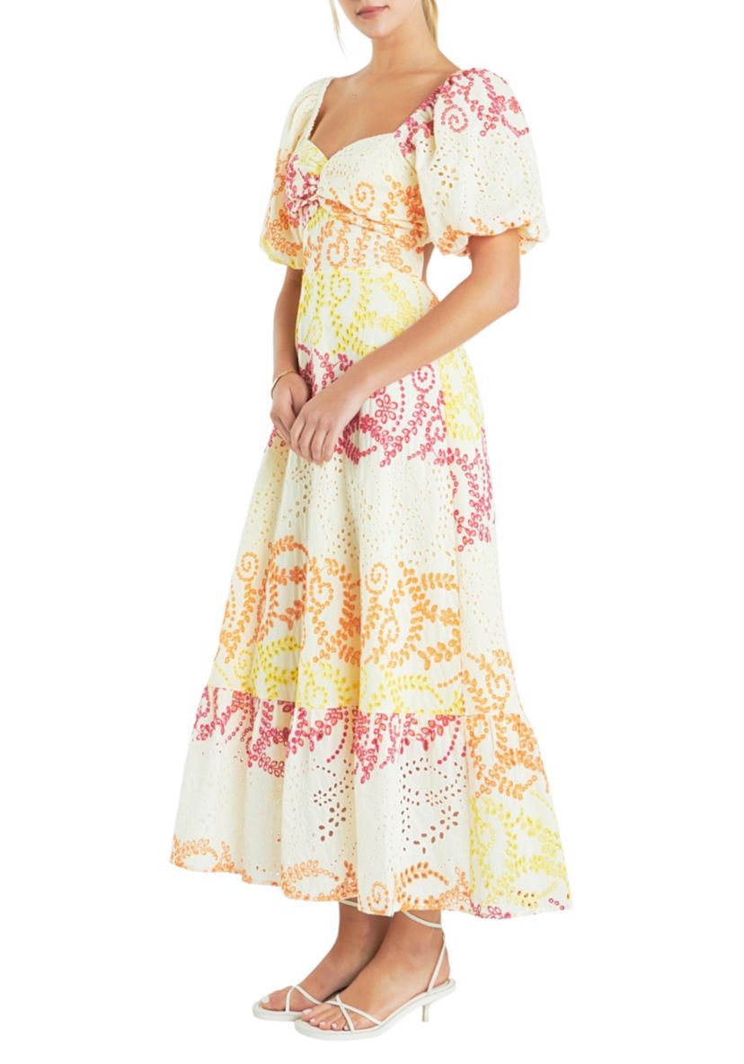 Multi Dye Lace Maxi Dress