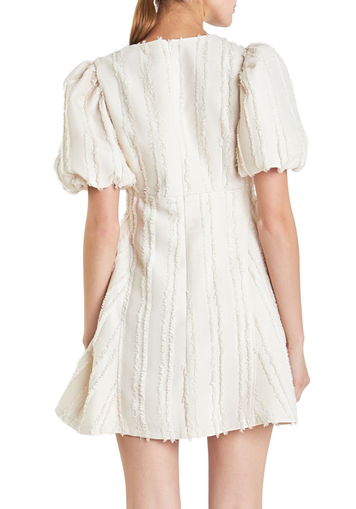 Textured Buttoned Mini Dress