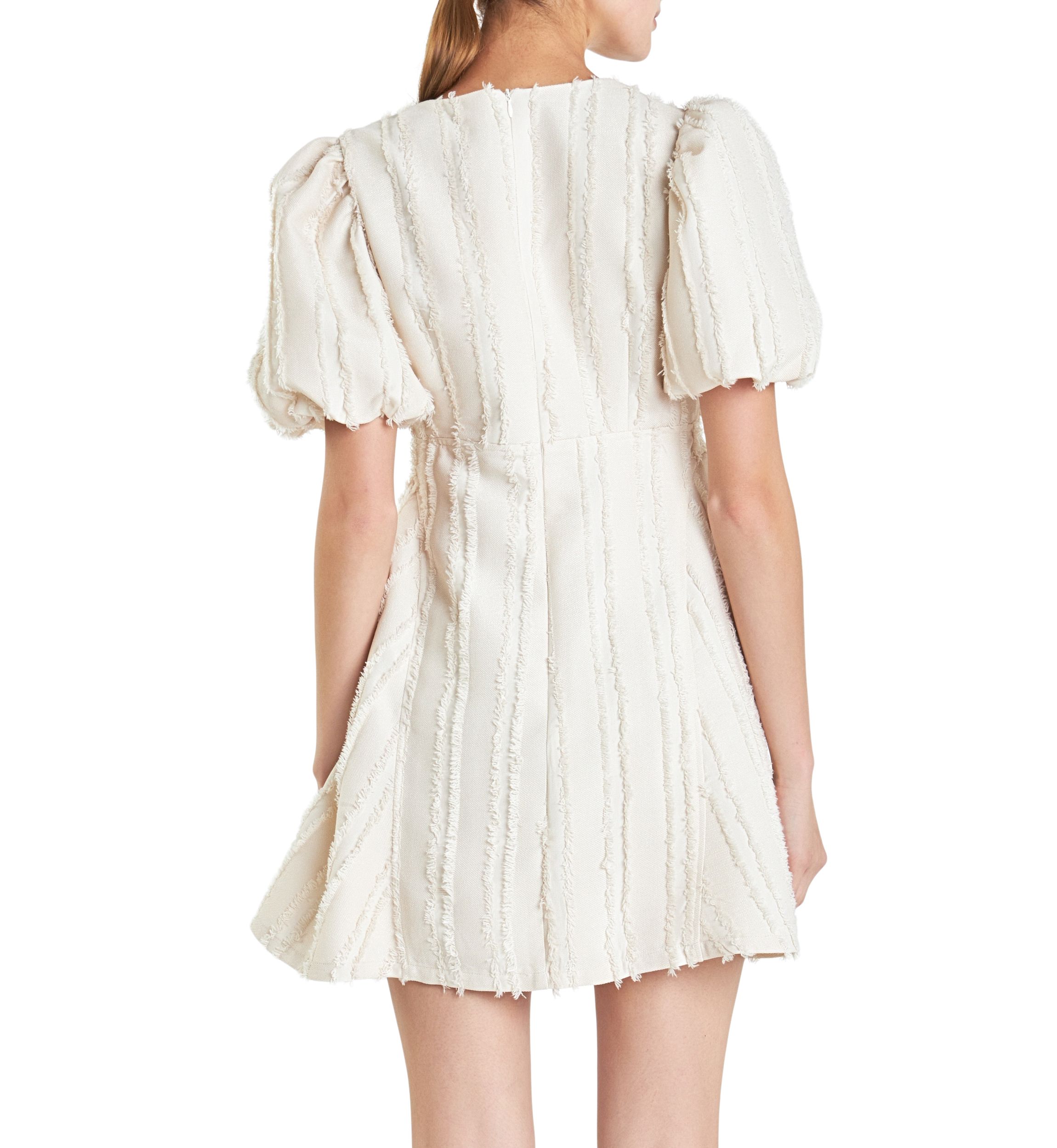 Textured Buttoned Mini Dress