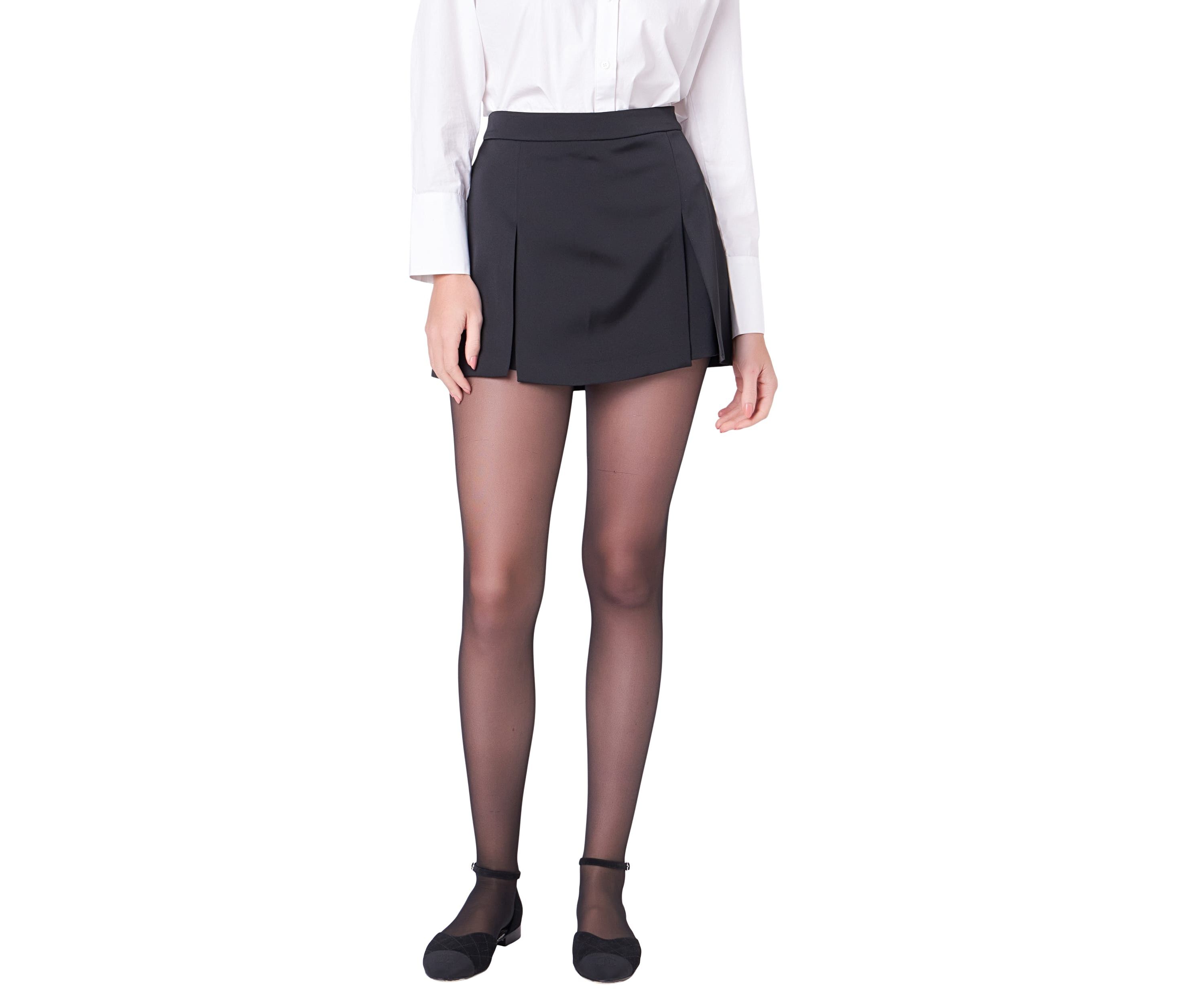 Satin Single Pleat Skort