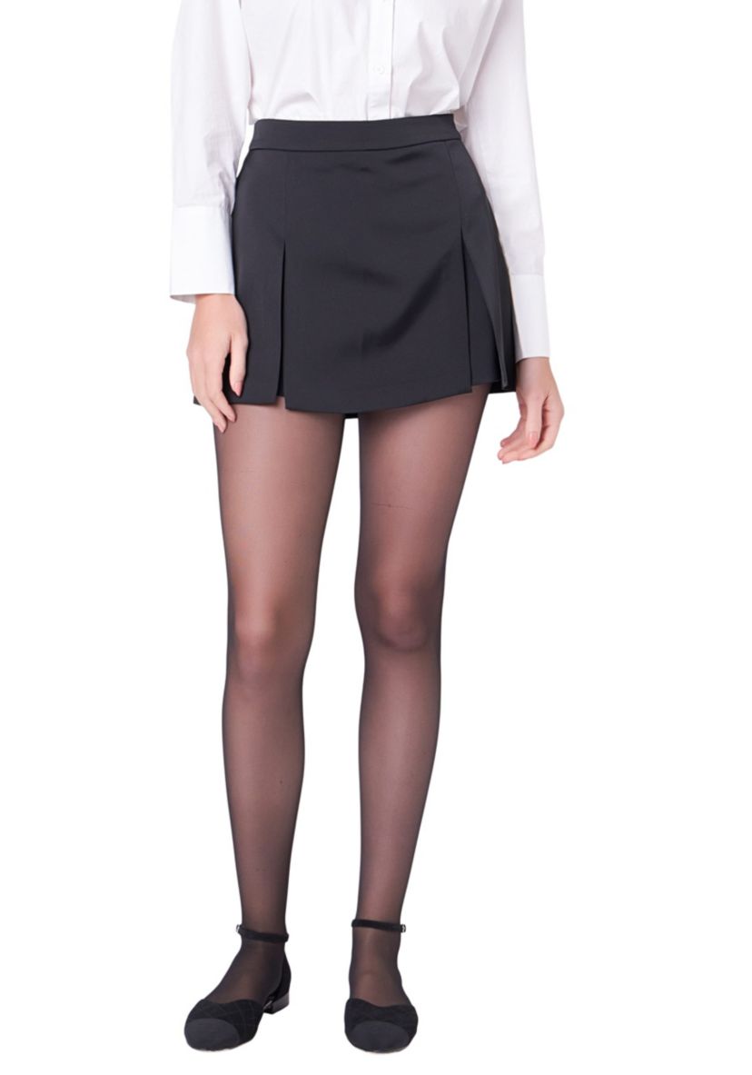 Satin Single Pleat Skort