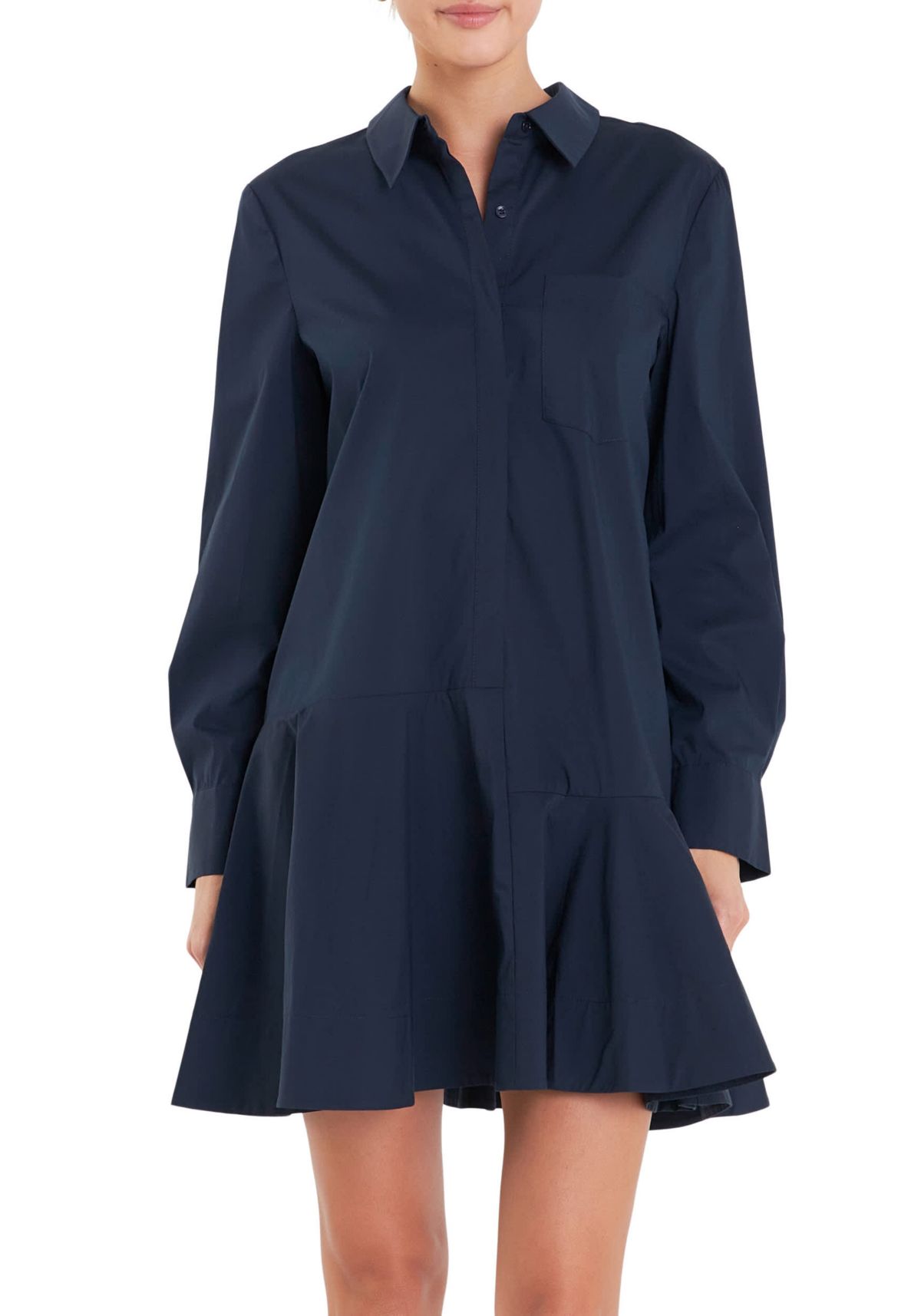 Collar Flare Skirt Dress