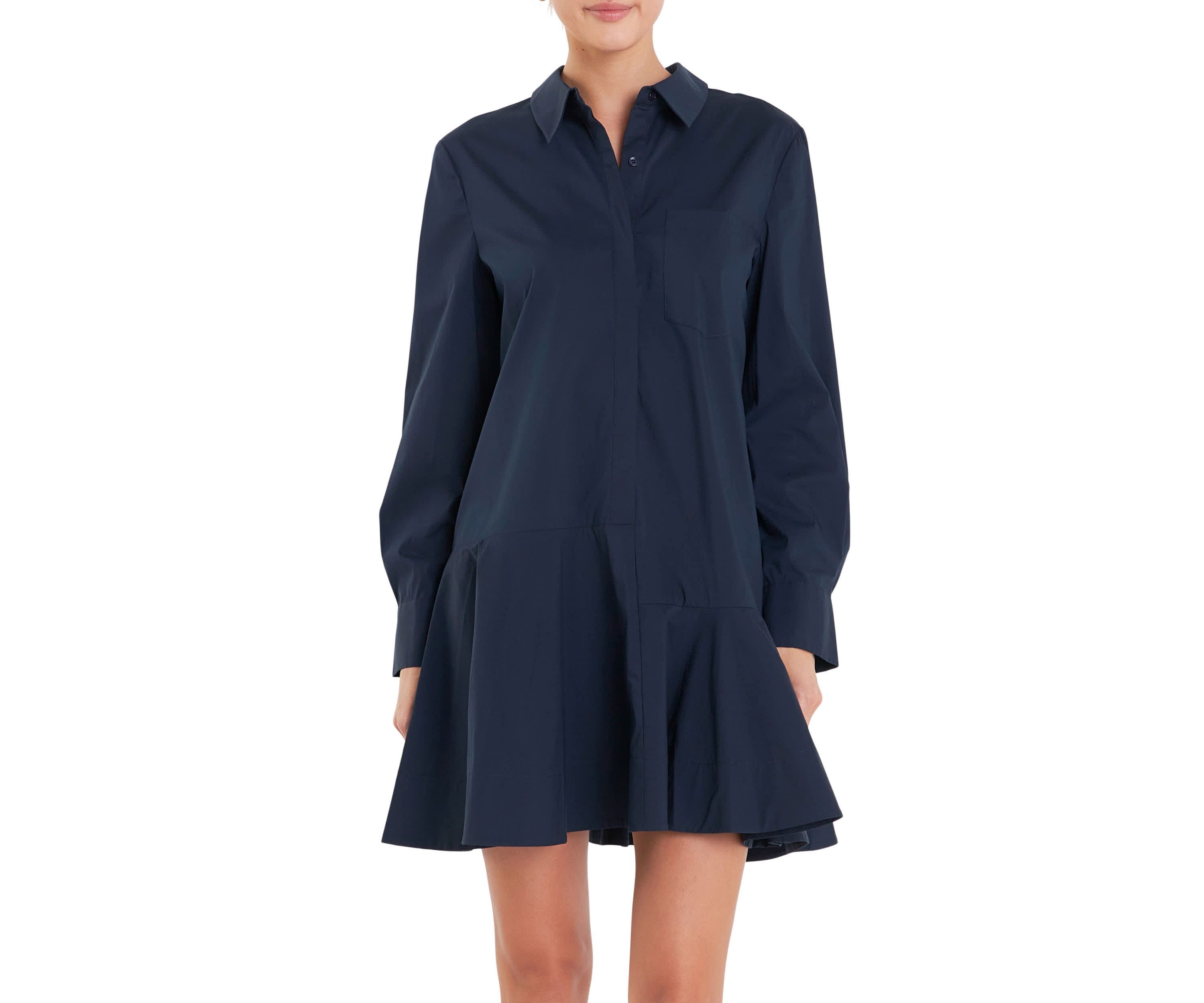 Collar Flare Skirt Dress