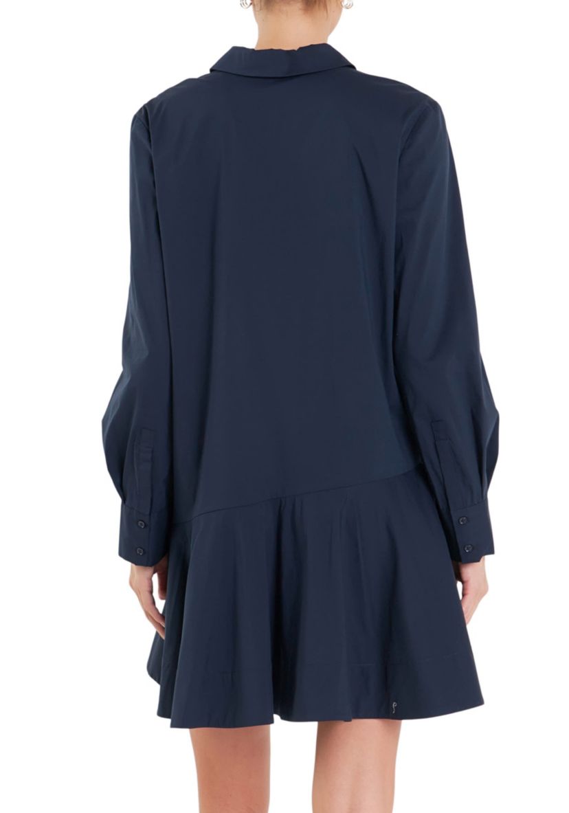 Collar Flare Skirt Dress